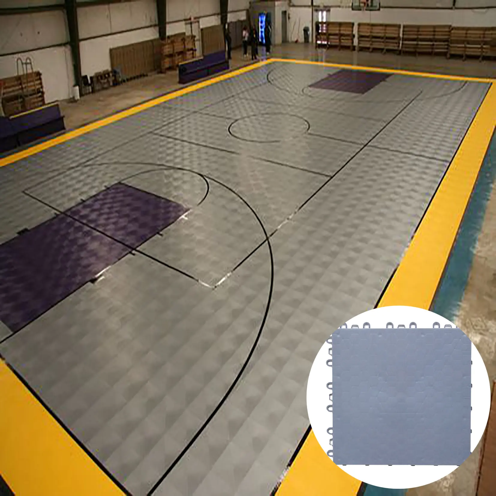 Hot!Wanhe Directe Fabrikant Indoor & Outdoor Plastic Ijshockey/Schaatsen/Tennis/Basketbal Grijpende Tegels Sport Hof Floor