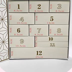 Nóng! Tùy Chỉnh Có Thể Tái Chế <span class=keywords><strong>Advent</strong></span> Lịch Rỗng Make up Tông Giấy Mỹ Phẩm Bao Bì <span class=keywords><strong>Advent</strong></span> Lịch Hộp Quà Tặng Cho Giáng Sinh - Product Image 6