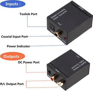 デジタル-アナログオーディオコンバーター光ファイバーToslink同軸信号-RCA R/LオーディオデコーダーSPDIFATVDACコンバーター - Product Image 3