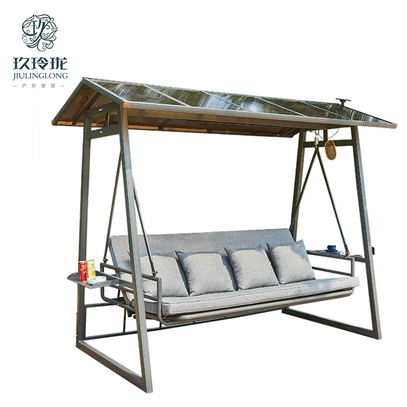 Jiaming Chuan-silla colgante solar de aluminio fundido, columpio para exteriores, balcón, ocio, se puede colocar, hamaca plana, mecedora