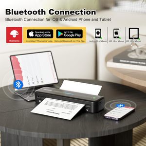Termal mektup kağıt makinesi Mini A4 yazıcı Phomemo taşınabilir belge yazıcı baskı notları okulda uygun - Product Image 3