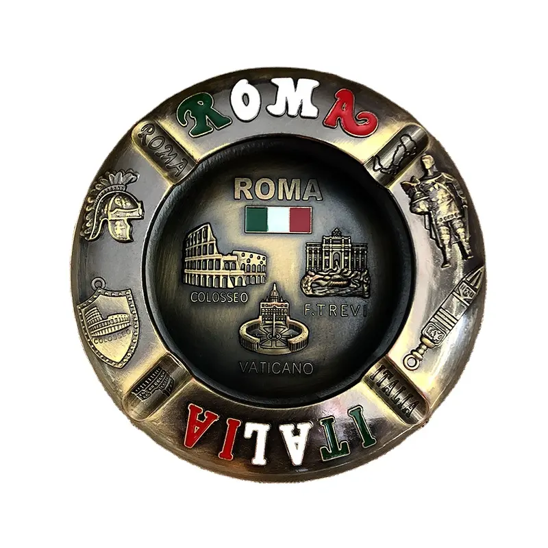 Ceniceros de resina de estilo europeo, adornos de recuerdo personalizados de turismo italiano, Roma, OEM