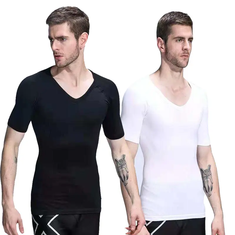 Compression Shirts for Men Shapewear Slimming Body Shaper Waist Trainer Vest Workout Tank Tops Abdomen Undershirts