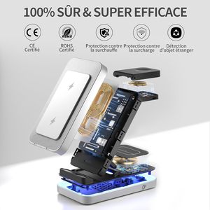 3 in 1 katlanabilir hızlı iPhone şarj cihazı 15 14 13 12 11 Pro Max XR XS 8 artı, birden fazla cihaz için, Apple Watch için, AirPods için - Product Image 4