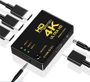 SYONG 4K 30Hz <strong>HDMI</strong> Switch <strong>Splitter</strong> with Remote 3-in-<strong>1</strong> <strong>Output</strong> for PS4 for PS3 HDTV 30Hz 4K <strong>HDMI</strong> Switch Remote - Product Image 1