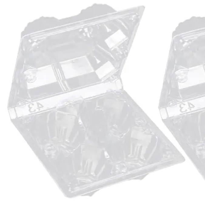 4 Grilles en plastique transparent pour cartons d'œufs Contenant réutilisable pour œufs frais pour la cuisine, l'épicerie, le marché et la ferme.