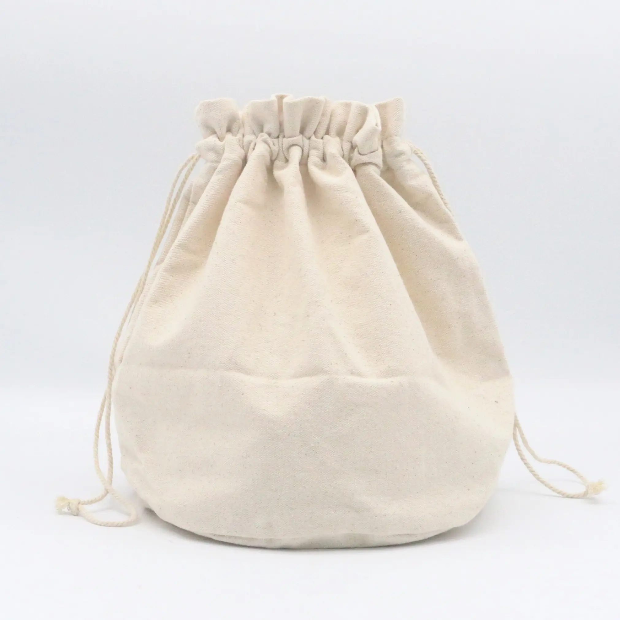 Bolsa de algodón reciclada ecológica, bolsa promocional de cuerda de comestibles, de lino y algodón reciclado
