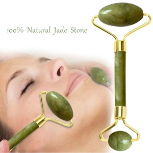 2 in 1 yeşil rulo ve Gua Sha aracı seti doğal yeşim kazıyıcı masaj taşlar ile yüz boyun sırt ve Jawline sağlık - Product Image 1