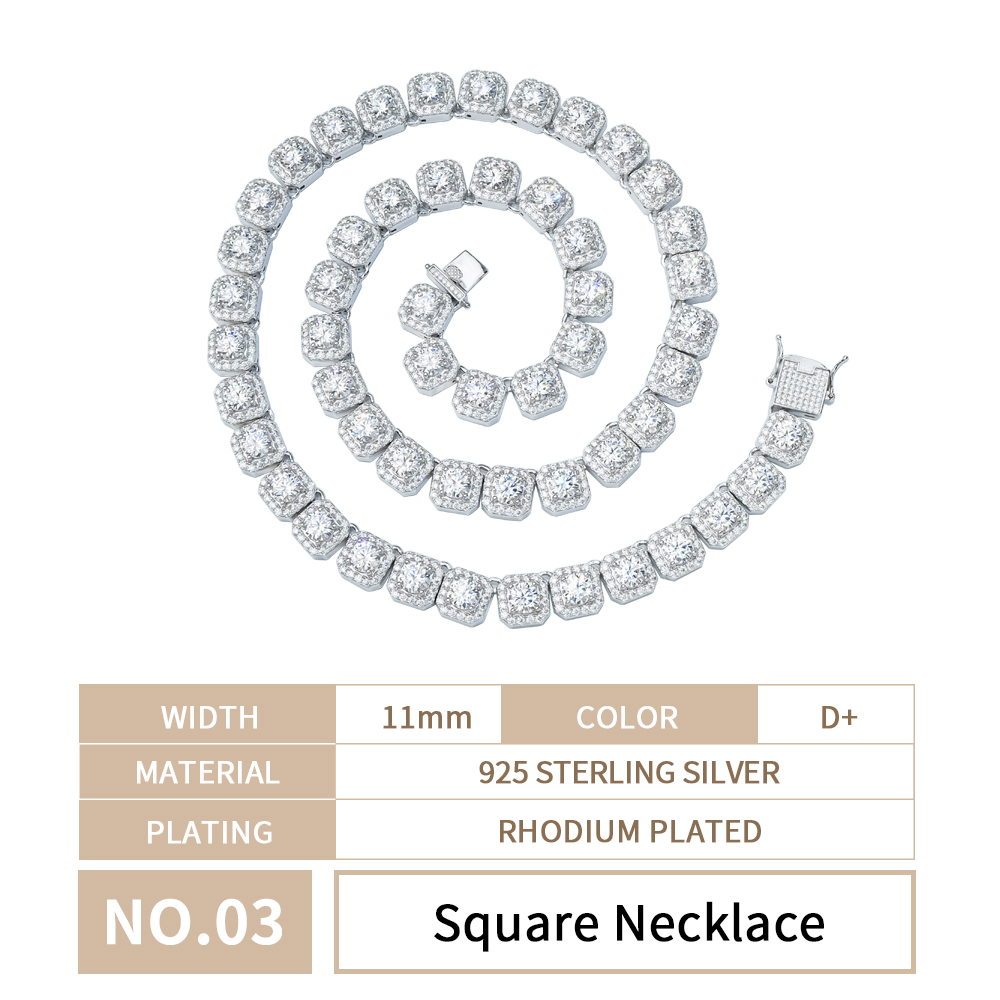 Square Necklace White