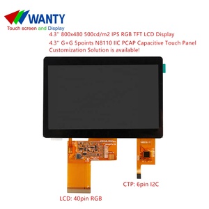 Panel táctil LCD TFT de 4,3 pulgadas, módulo de pantalla táctil, resistente al agua, venta al por mayor