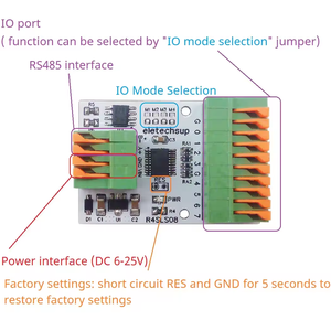 8CH Multipropósito RS485 Modbus Rtu Digital IO Module 141R Bloque de terminales de resorte Master-Slave Digital Collection Control R4SLS08 - Product Image 5