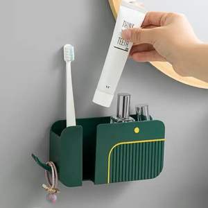 TX Caja de almacenamiento multifuncional montada en la pared Estante de control remoto para teléfono Estante de almacenamiento para Baño - Product Image 5