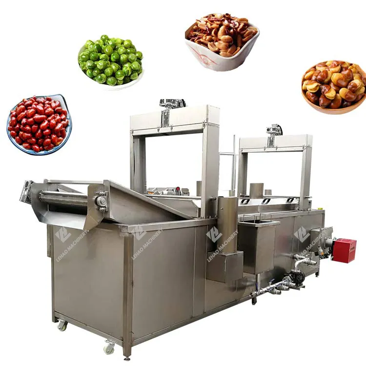 Freidora automática de grado alimenticio, máquina de freír profunda para cacahuete recubierto, granos de almendra