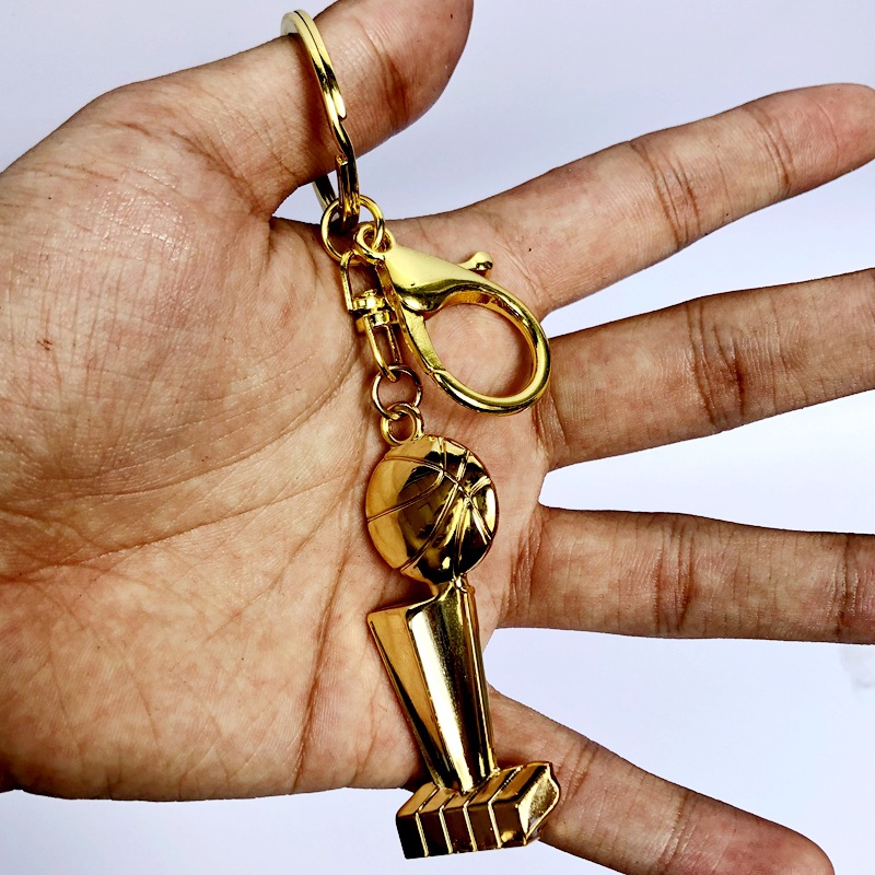 Basketball trophy keychain
