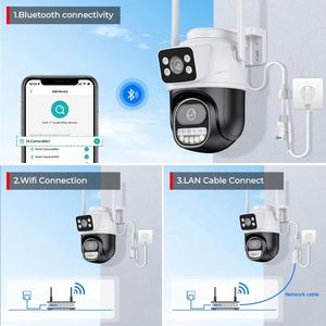 กล้อง Wifi สําหรับการหลอกสอบออฟไลน์ออนไลน์ในร่มและกลางแจ้งพร้อมโปรโมชั่นแผง 2 หน้าจอแสดงผลสัญญาณเตือนภัยรถยนต์ Icsee