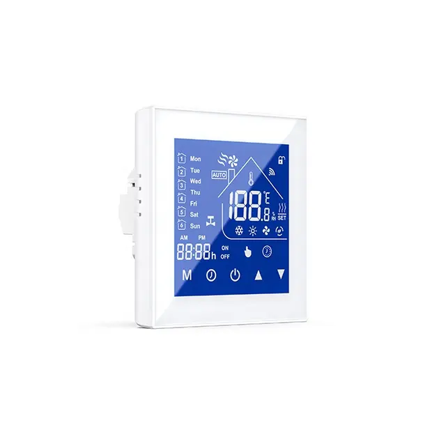 Thermostat thermostatique sans fil programmable intelligent de climatisation de chauffage d'ambiance de conception européenne moderne
