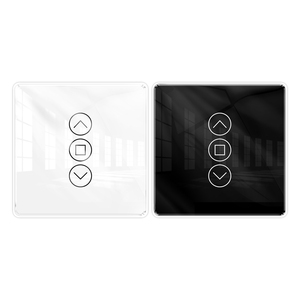 バックライトスイッチ付きローラーブラインドシャッター用WiFiRF433スマート2.5Dアークガラスタッチパネルカーテンスイッチ - Product Image 1