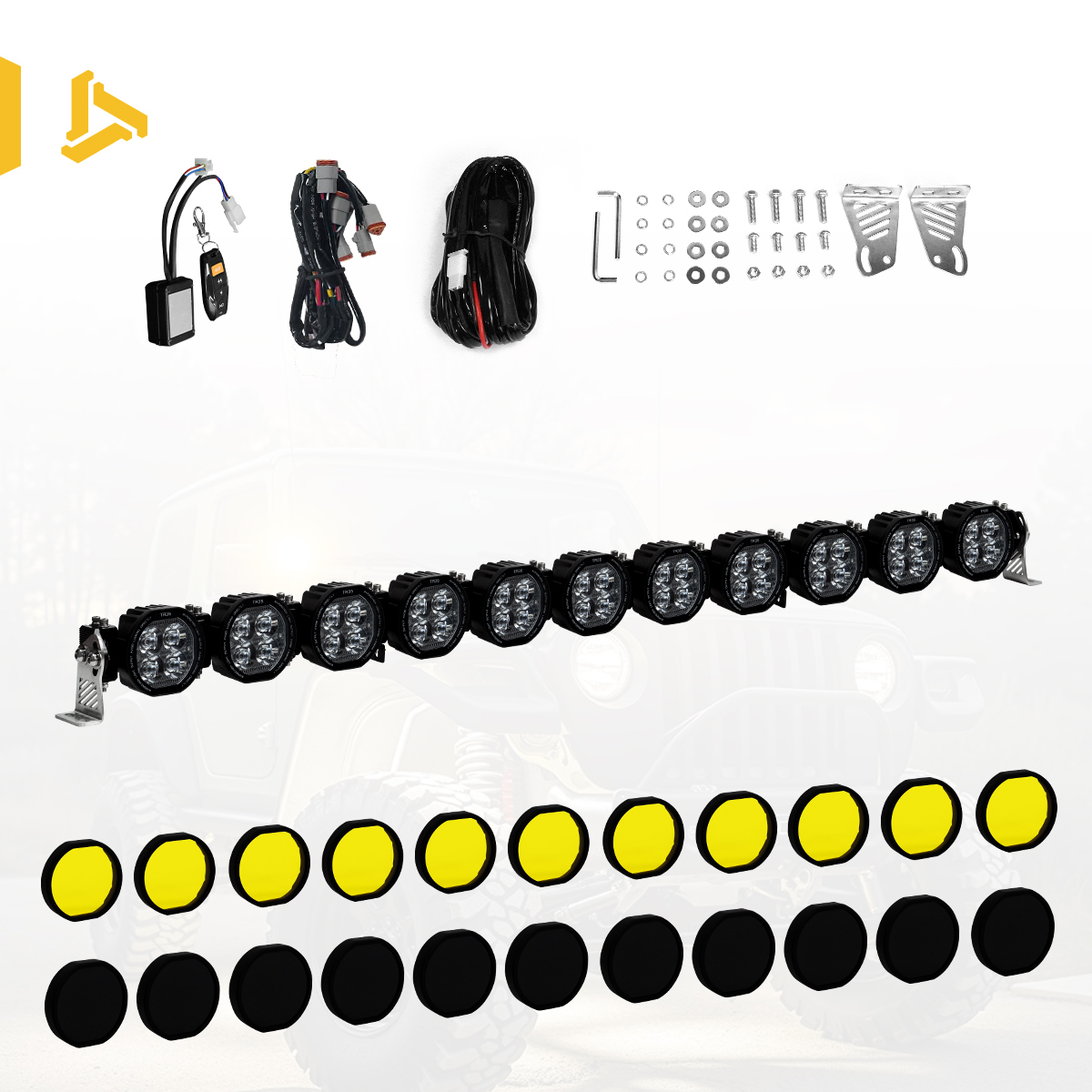 Kit de barra de luz (cubierta amarilla + cubierta negra)