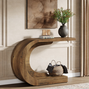 Tribesigns 43.3 "orta yüzyıl Modern konsol masa Entryway için, ahşap c-şekilli koridor giriş Accent masa oturma odası için - Product Image 1