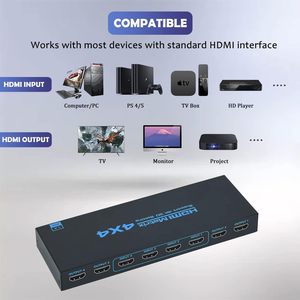 Caja separadora de interruptores HDMI1.4, 4K, HDMI, matriz 4x4, con control remoto