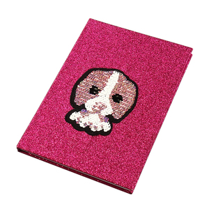 Vendita Diretta della fabbrica Personalizzato Ufficiale Data Prenotare Promozionale A5 Rosa Notebook Con Il Cane di Disegno di Paillettes - Product Image 1