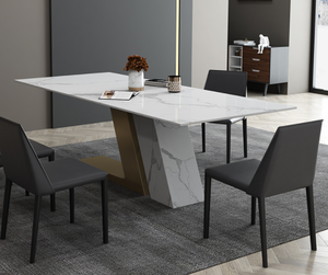 Luxury Nordic Modern Design <strong>Square</strong> <strong>Expandable</strong> Extendable White Mable Dining <strong>Table</strong> and Chair Dining <strong>Table</strong> Set 4 Seater 6 Chairs - Product Image 4