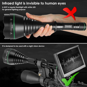 Güçlü Led kızılötesi <span class=keywords><strong>IR</strong></span> 850nm gece görüş odak ayarlanabilir şarj edilebilir el feneri av feneri - Product Image 3