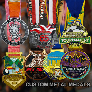 Medaglia produttore a buon mercato personalizzato in lega di zinco metallo oro argento bronzo premio design medaglia giocatore personalizzata con nastro - Product Image 5