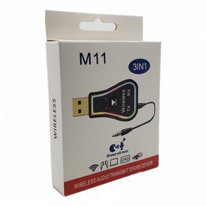 ตัวรับส่งสัญญาณเสียง5.0บลูทูธ USB 3 in 1อะแดปเตอร์เสียงไร้สาย HIFI M11ชุดอุปกรณ์ติดรถยนต์3.5มม. AUX ไฟแฟลช LED - Product Image 6