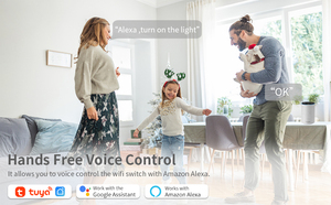 Bingoelec Tuya Wifi 3 Gang 600W akıllı ev temperli cam destek ses kontrolü Alexa Alice akıllı ışık anahtarı - Product Image 5