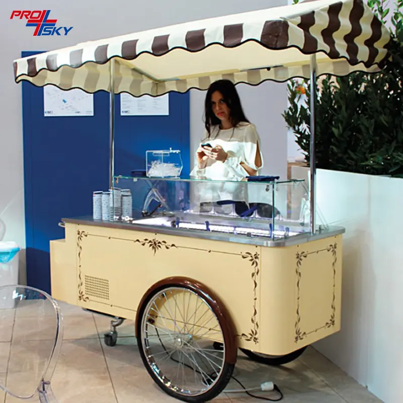 Prosky New Condition And Chips Application concessione Ice Cream Food Cart triciclo in vendita