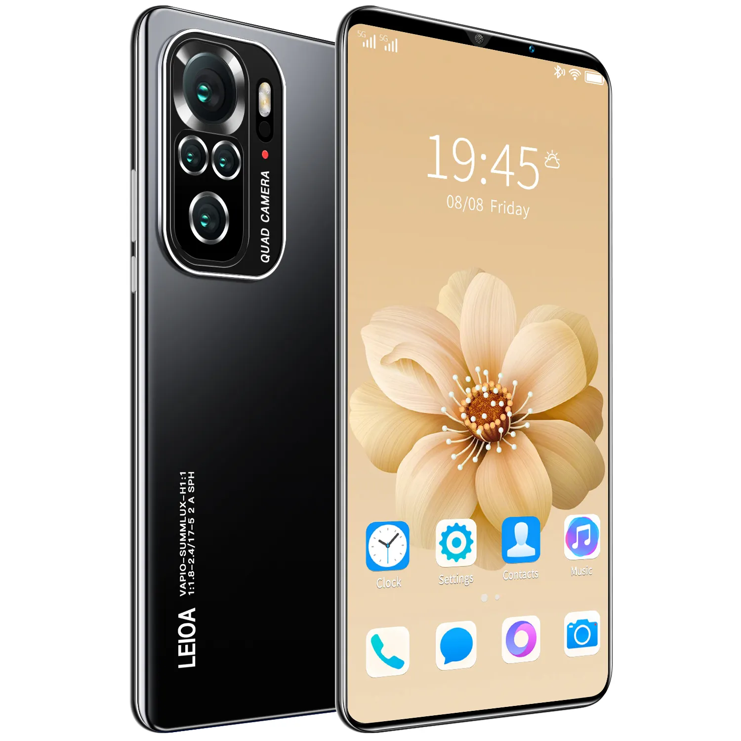 Note10 Ponsel Pintar Kualitas Tinggi, Ponsel Pintar 5.5 Inci 5G OEM Android 8 + 128GB SIM Ganda