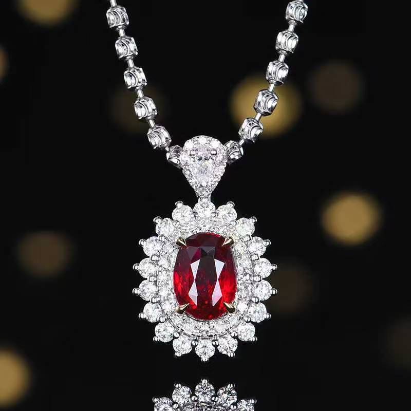 Pendentif diamant rubis naturel