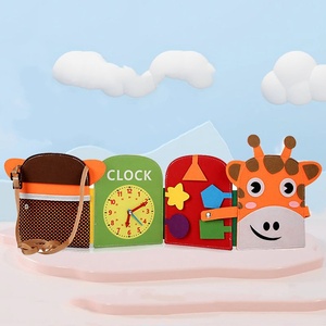 New Design Giraffe Design Felt Busy <strong>Book</strong> Montessori <strong>Basic</strong> Skill Learning Quiet Board for Preschool Kids Educational Toys - Product Image 2