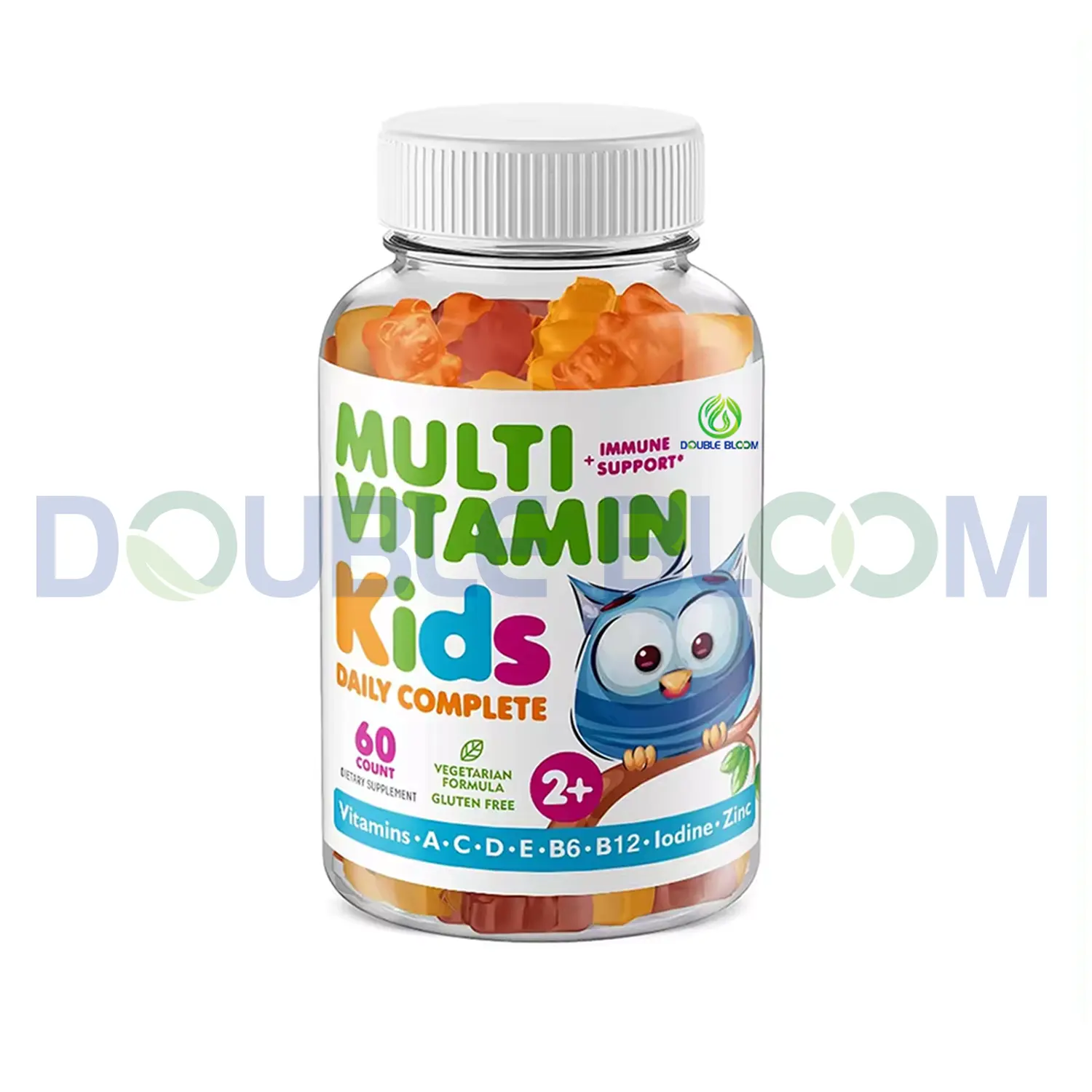 Vitamina A C D E B6 B12 de etiqueta privada Suplemento de zinc Multivitamínico sin azúcar Gomitas Soporte inmunológico para niños Suplemento diario