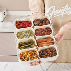 Rayshine istiflenebilir taşınabilir 8 bölme Snackle kutusu Charcuterie konteyner hizmet tepsi kapaklı ve kolu - Product Image 4