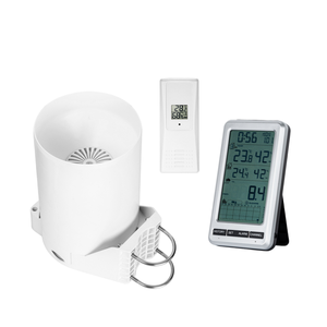 Pluviometro Wireless da 5 pollici di grande diametro + monitoraggio auto-scarico della temperatura e dell'umidità Monitor remoto delle precipitazioni - Product Image 1