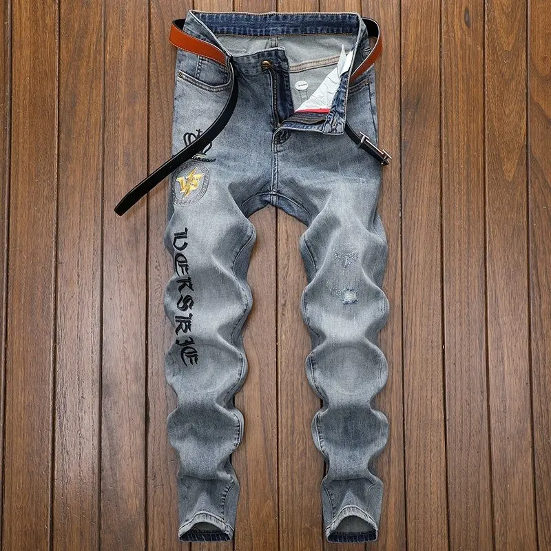 Wholesale hot items 2024 slim fit pants male stretch mens jeans skinny men's jeans new style man jeans