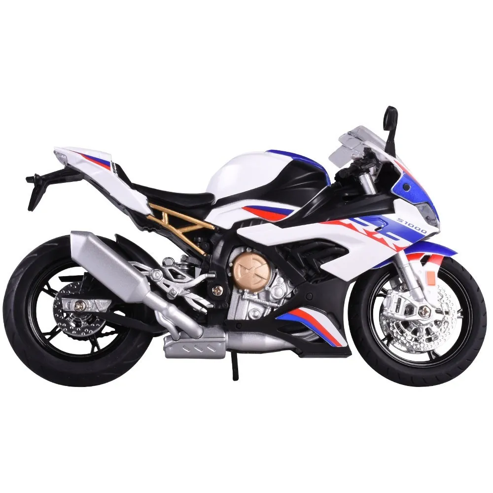 Diecast Alloy motocicleta 1:12 BMW-S1000RR simulação liga carro modelo som e luz motocicleta modelo decoração brinquedo