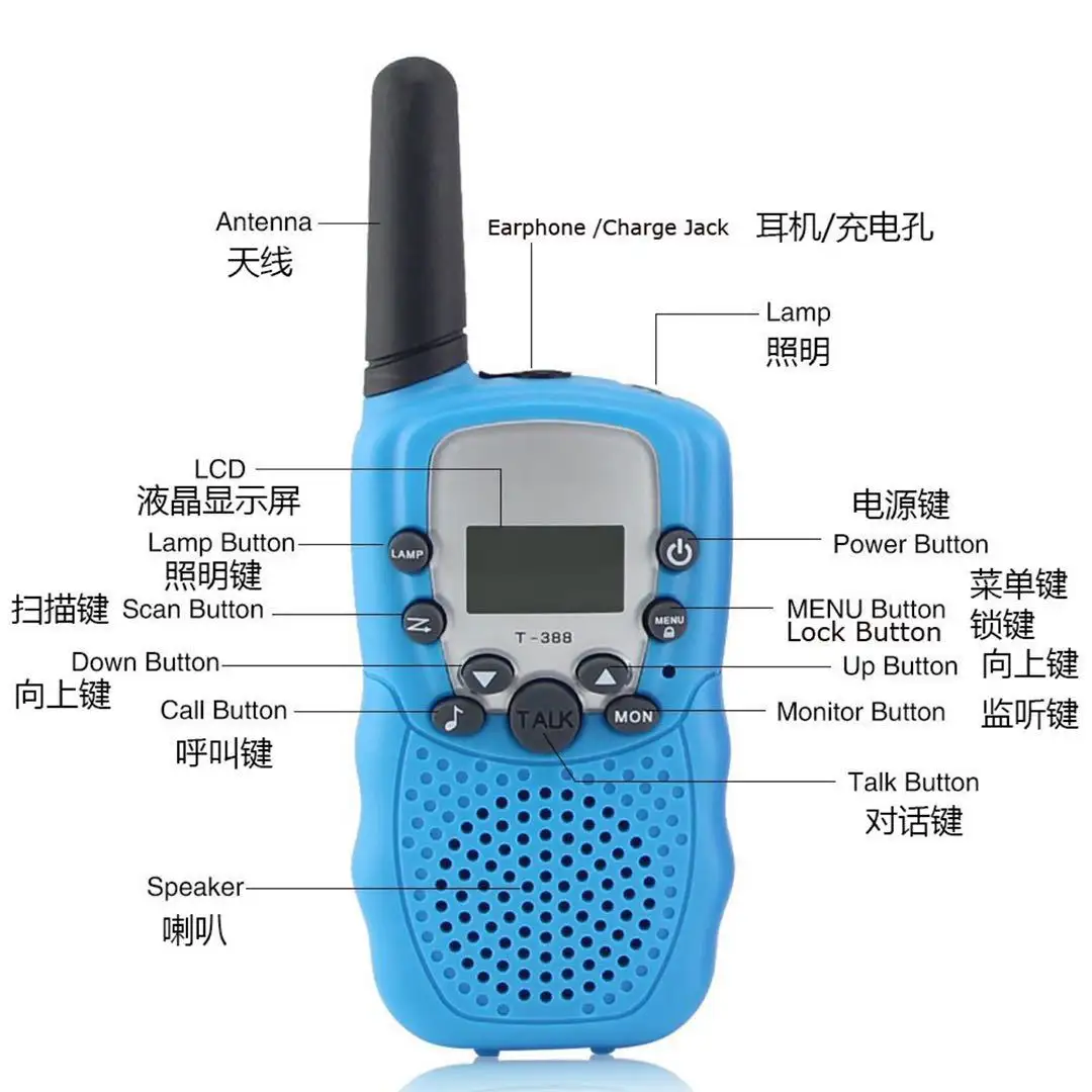 Çocuklar için sevimli T3888 Mini oyuncak Walkie Talkie kablosuz 3 Kilometre el walkie-talkie