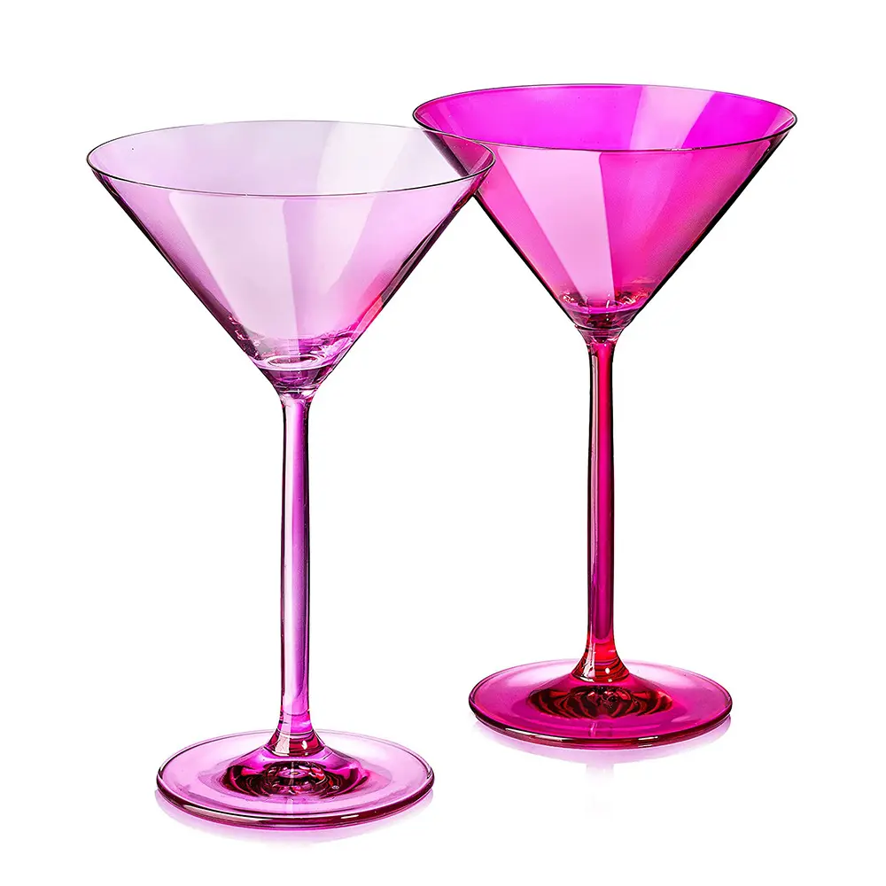 गुलाबी और मैजेंटा क्रिस्टल ग्लास मार्टिनी चश्मा एस्प्रेसो मार्टिनी प्रेमियों के लिए अद्वितीय मजेदार उपहार