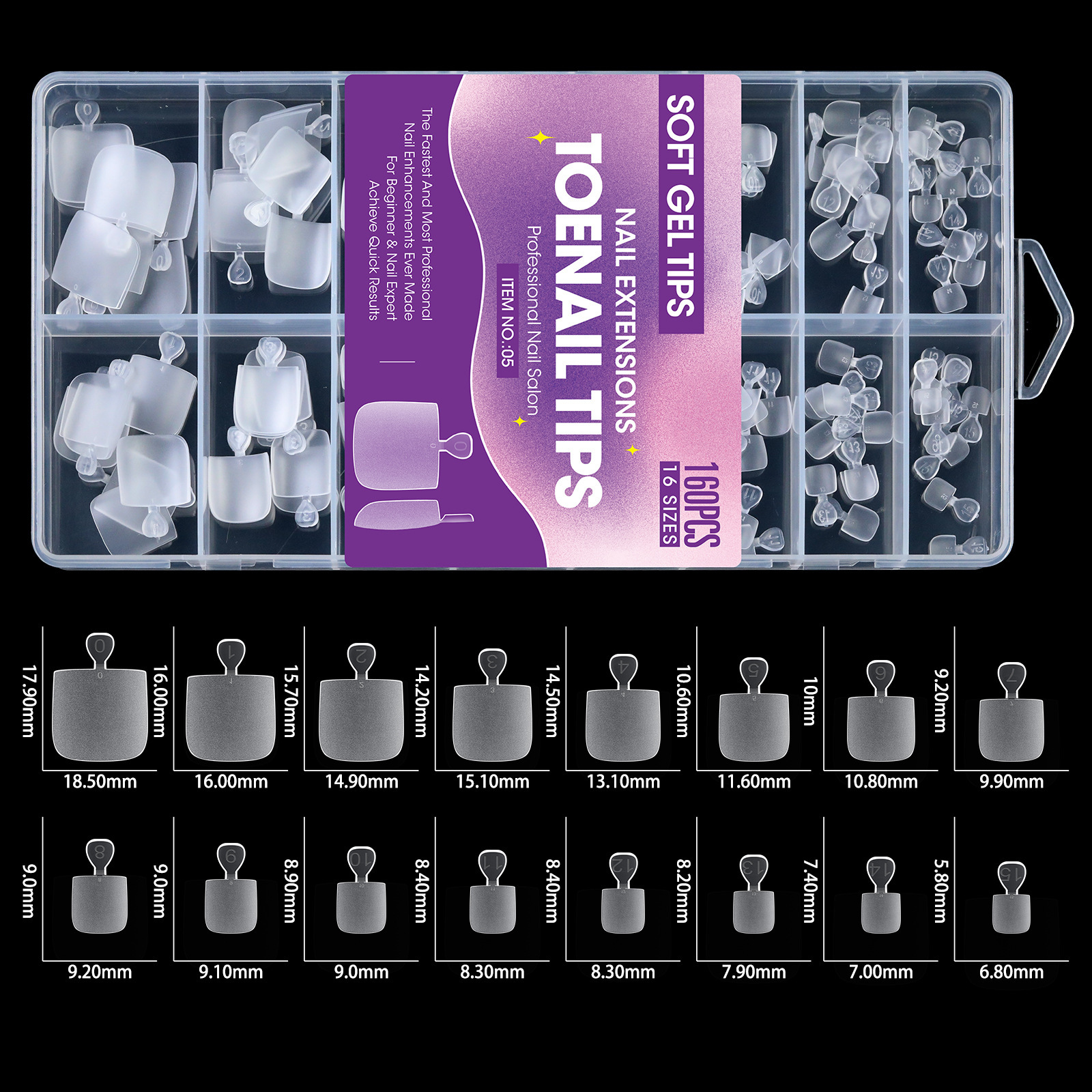 160pcs toe nails 05 PMMA16size