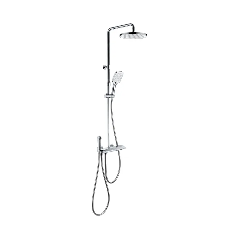 Legom Gun Gray Brass Piano Shower Set 4 Functions Rainfall Shower Head Bathroom Shower System With 1.5 PVC hose