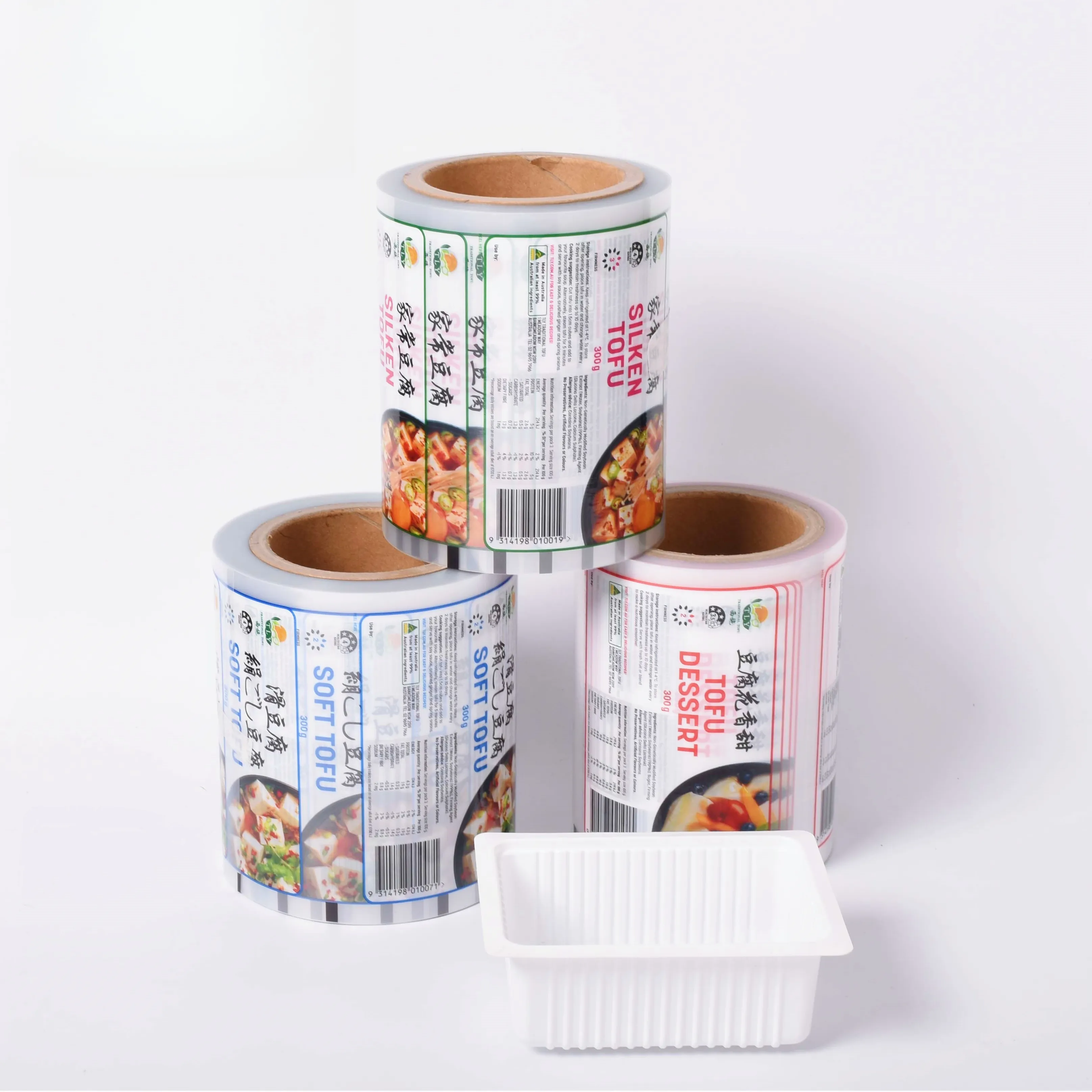Kunden spezifisches Druck design Ps/pp/pet Cup Tray Transparente Kunststoff-Parafilm-Versiegelung Easy Open Roll Film für Lebensmittel