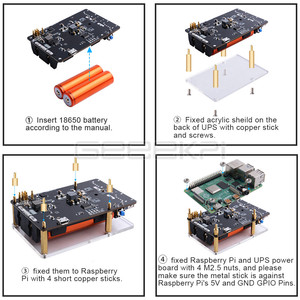 UPS PLUS Raspberry Pi 18650 nuovi UPS con Coulometer Pro dispositivo di alimentazione a due porte USB esteso per Pi 5/4 B / 3B + / 3B