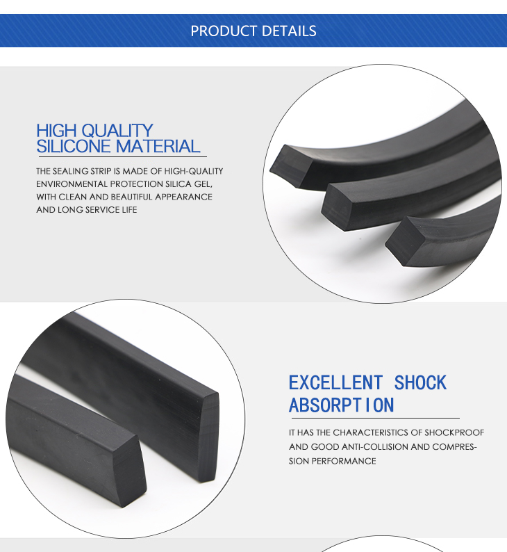 High Temperature NBR FKM Silicone EPDM Rubber O Ring Cord Rubber Sealing Strip Solid Round Square Rubber Strip Seals