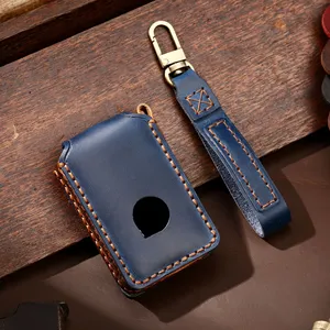 เคสหุ้มกุญแจรถหนังสุดหรูปลอกป้องกัน FOB สำหรับอุปกรณ์เสริมของวอลโว่ XC60 V60 XC70 S60พวงกุญแจกระเป๋าผิวนอกพวงกุญแจ V40 - Product Image 6