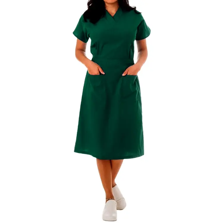 Uniforme de enfermeira à prova d'água, uniforme médico de esticar para mulheres vestido uniforme de enfermeira