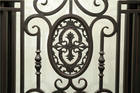 Modern Style Double <strong>Entry</strong> Wrought Iron Swing Door with Arched Design for House Front Entrance for Exterior Decorative Purpose
