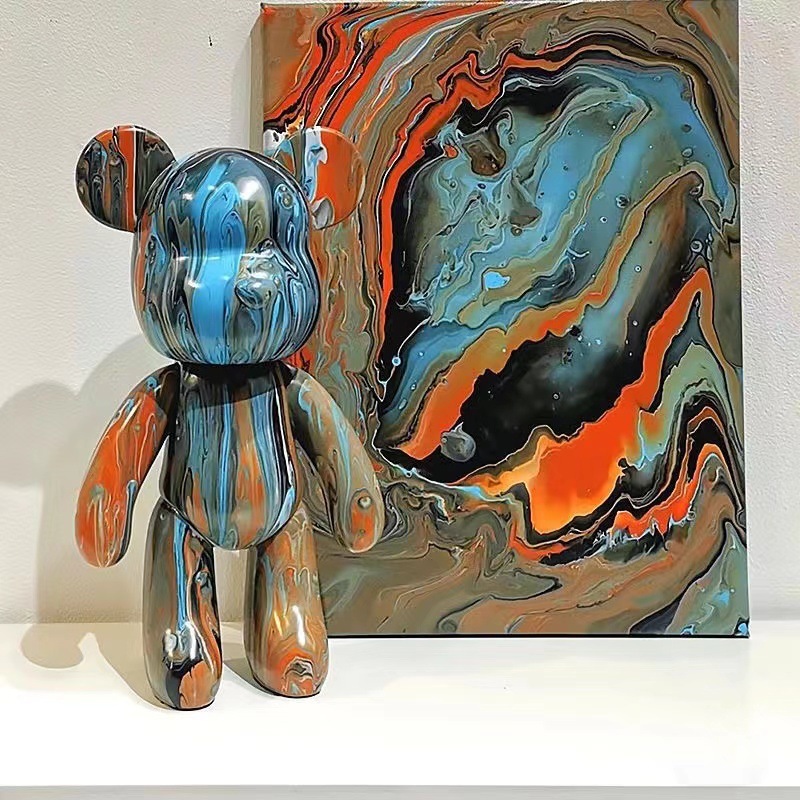 23cm fluid bear-material kit-orange-black-sky blue